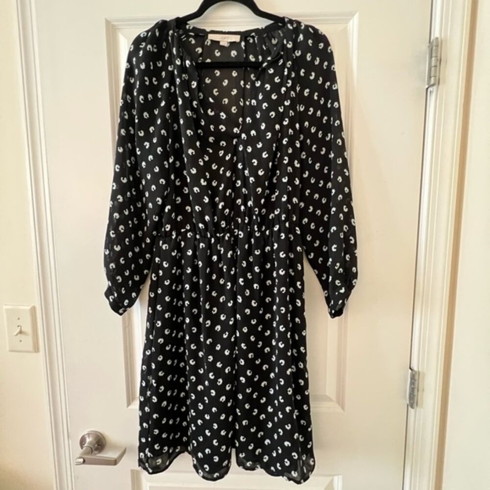 Loft Floral Long Sleeve Dress